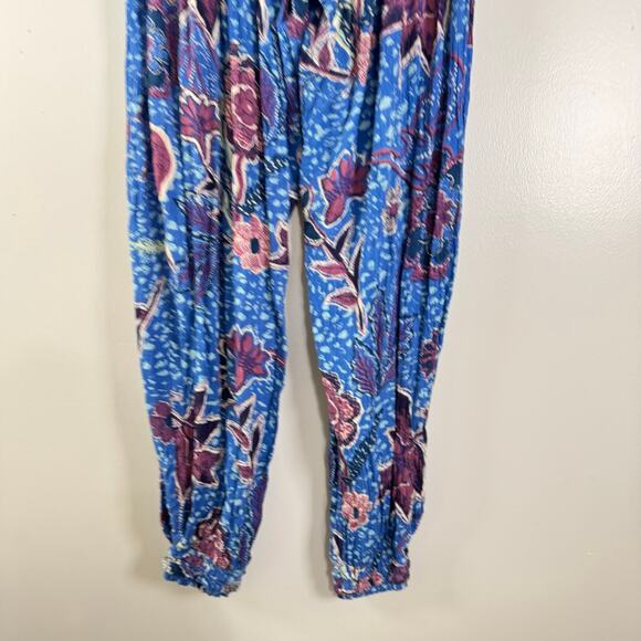 Free People FP One Marla Floral Pleated Harem Pants Baggy Boho Beachy Size M - Picture 9 of 12